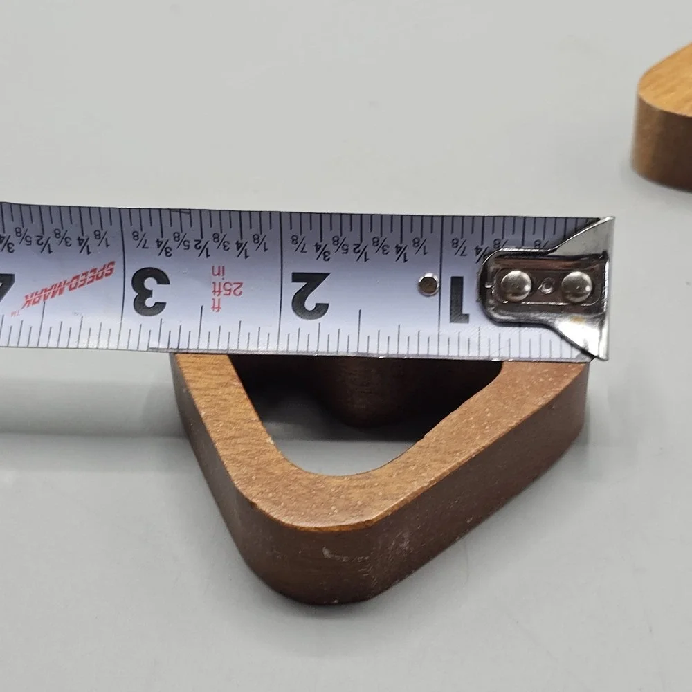 Vintage MCM Teak Wood Triangles Napkin Holders Made In Phillippines Set Of 9